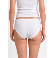 Slip Frottee weiss Rückansicht am Model