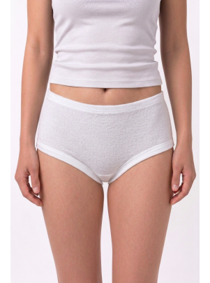 Slip Frottee weiss Vorderansicht am Model