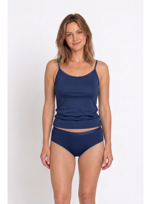 Hemd Christine dark blue Vorderansicht am Model