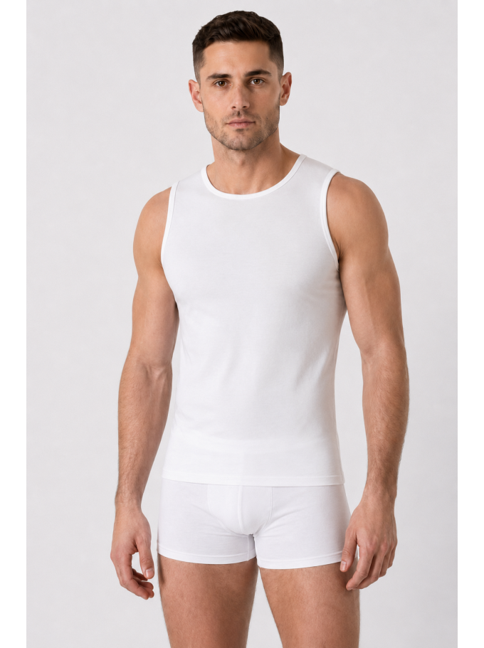 HE Shirt Breiteschulter weiss Vorderansicht am Model