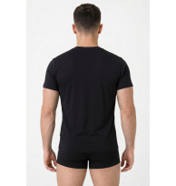 HE-VA Shirt 1/4 schwarz Rückansicht am Model